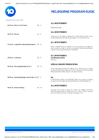 Melbourne Program Guide