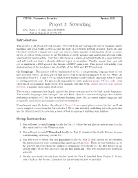 Project 3: Networking Due: Parts 1–3: May 18 11:59 PM PT Part 4: May 25 11:59 PM PT