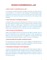 The Right to Information Act – 2005