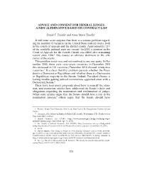 Advice and Consent for Federal Judges: a New Alternative Based on Contract Law