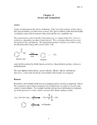 Chapter 12 Arenes and Aromaticity