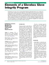 Elements of a Glovebox Glove Integrity Program