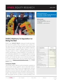 FANUC Maintains Its Reputation for Being the Best