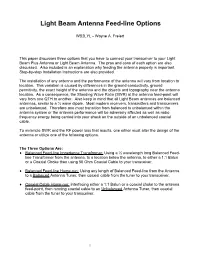 Light Beam Antenna Feed-Line Options