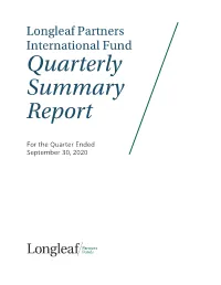 Longleaf Partners Quarterly Summary Report