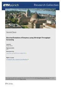 Directed Evolution of Enzymes Using Ultrahigh-Throughput Screening