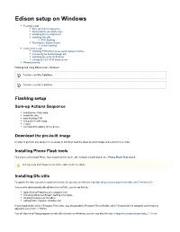 Edison Setup on Windows