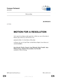 En En Motion for a Resolution