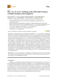 Gilding in the Fifteenth-Century: a Multi-Analytical Investigation