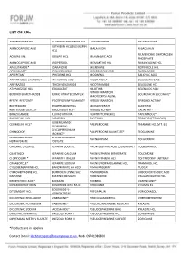 LIST of Apis
