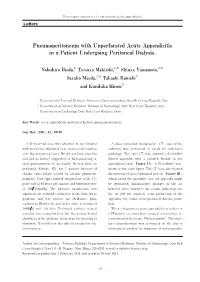 Pneumoperitoneum with Unperforated Acute Appendicitis in a Patient Undergoing Peritoneal Dialysis