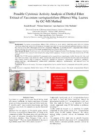 Possible Cytotoxic Activity Analysis of Diethyl Ether Extract of Vaccinium Varingiaefolium (Blume) Miq