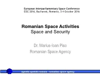 Romanian Space Activities Space and Security