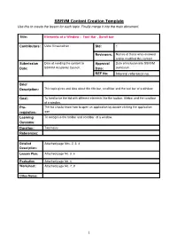 SSRVM Content Creation Template Use This to Create the Lesson for Each Topic
