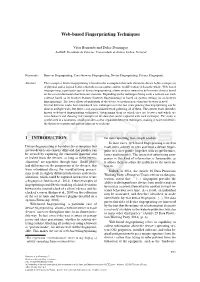 Web-Based Fingerprinting Techniques