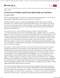 As Seen on Youtube (And Pretty Much Only on Youtube) - Nytimes.Com