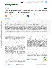 Does Mechanical Screening of Contaminated