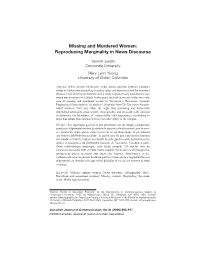 Missing and Murdered Women: Reproducing Marginality in News Discourse