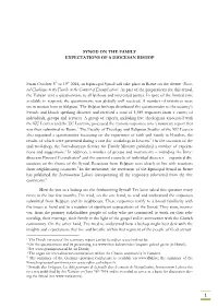 Synod on the Family Expectations of a Diocesan Bishop