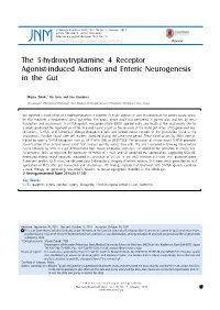 The 5-Hydroxytryptamine 4 Receptor Agonist-Induced Actions and Enteric Neurogenesis in the Gut