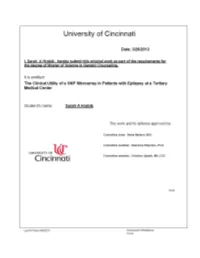 The Clinical Utility of a SNP Microarray in Patients with Epilepsy at a Tertiary Medical Center
