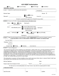 ACH DEBIT Authorization