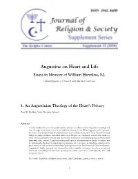 Augustine on Heart and Life Essays in Memory of William Harmless, S.J
