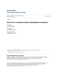Does the U.S. Constitution Need an Equal Rights Amendment?