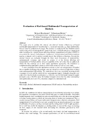 Evaluation of Rail-Based Multimodal Transportation of Biofuels