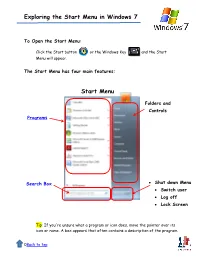 Exploring the Start Menu in Windows 7