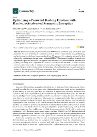 Optimizing a Password Hashing Function with Hardware-Accelerated Symmetric Encryption