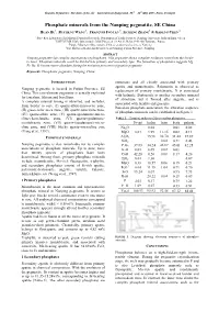 Phosphate Minerals from the Nanping Pegmatite, SE China