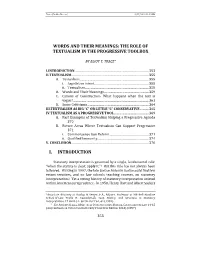 The Role of Textualism in the Progressive Toolbox