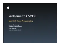 Welcome to CS193E