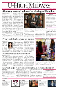 Alumnus Learned Value of Exploring While at Lab by Talia Goerge-Karron Christian Theological Seminary Editor-In-Chief in Indianapolis