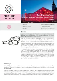 Ars Electronica: a Unique Platform for Digital Art and Media Culture © Ars Electronica