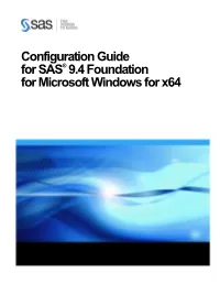 Configuration Guide--SAS 9.4 Foundation for Microsoft Windows For