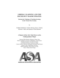 Liberal Learning and the Sociology Major (Eberts, Paul, Carla B
