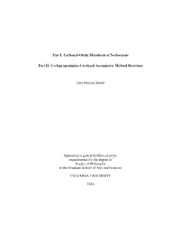 Part I: Carbonyl-Olefin Metathesis of Norbornene