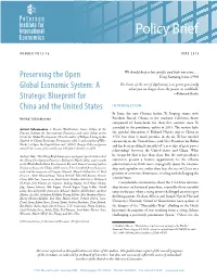 Preserving the Open Global Economic System