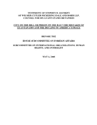 Stephen Oleskey Written Testimony House Oversight Comm 05-06-08