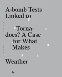 A-Bomb Tests Linked to Tornadoes? a Case for What Makes Weather