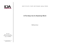 A First Step Into the Bootstrap World
