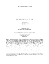 Nber Working Paper Series Law, Endowments, And