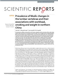 Prevalence of Modic Changes in the Lumbar Vertebrae and Their