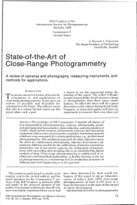 State-Of-The-Art of Close-Range Photogrammetry