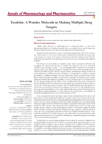 Taxifolin: a Wonder Molecule in Making Multiple Drug Targets