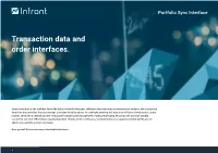 Transaction Data and Order Interfaces