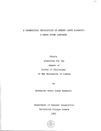 A Grammatical Description Op Mbembe (Adun Dialect)- a Cross River Language
