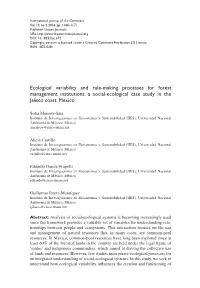 Ecological Variability and Rule-Making Processes for Forest Management 1145 Different Rules And, Consequently, Institutions for Forests Management